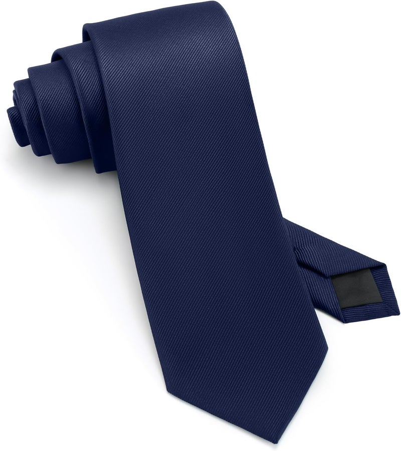 Junmaxroad Store 63'' XL Black Ties For Men Solid Color Extra Long Neckties 3.35" (8.5CM) Men's Big and Tall Ties with Gift Box - Image 1